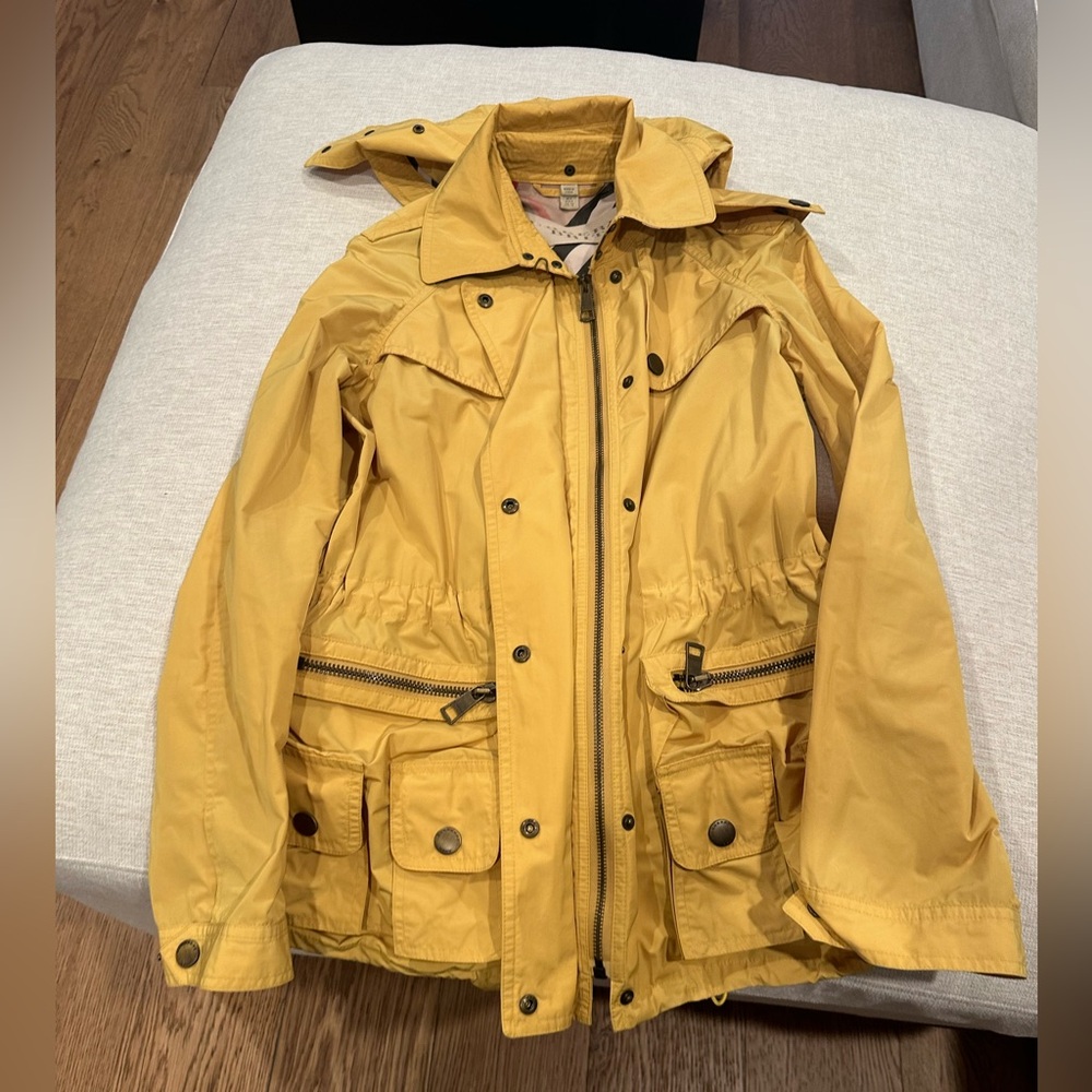 Yellow Burberry raincoat